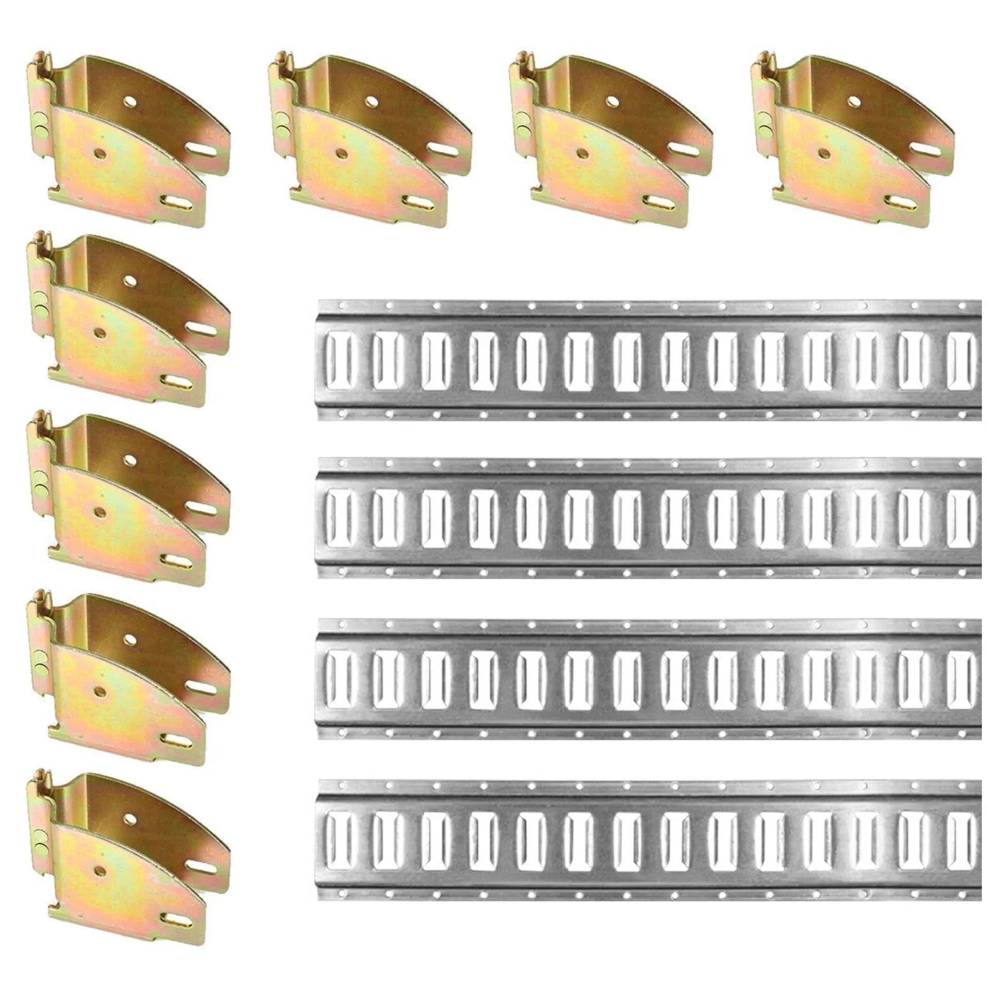 Cargo Mall  Track Shelving Kit - 12 Pieces: 5 ft Galvanized  Track Rails &  Track Wood Beam Sockets