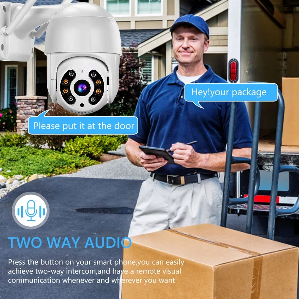 Htovila Outdoor WiFi  Camera, 2MP Wireless WiFi  Camera Home System with 360° View, Color Night Vision, 2-Way Audio, Motion Detection, Activity Alert, Remote Access,  Waterproof