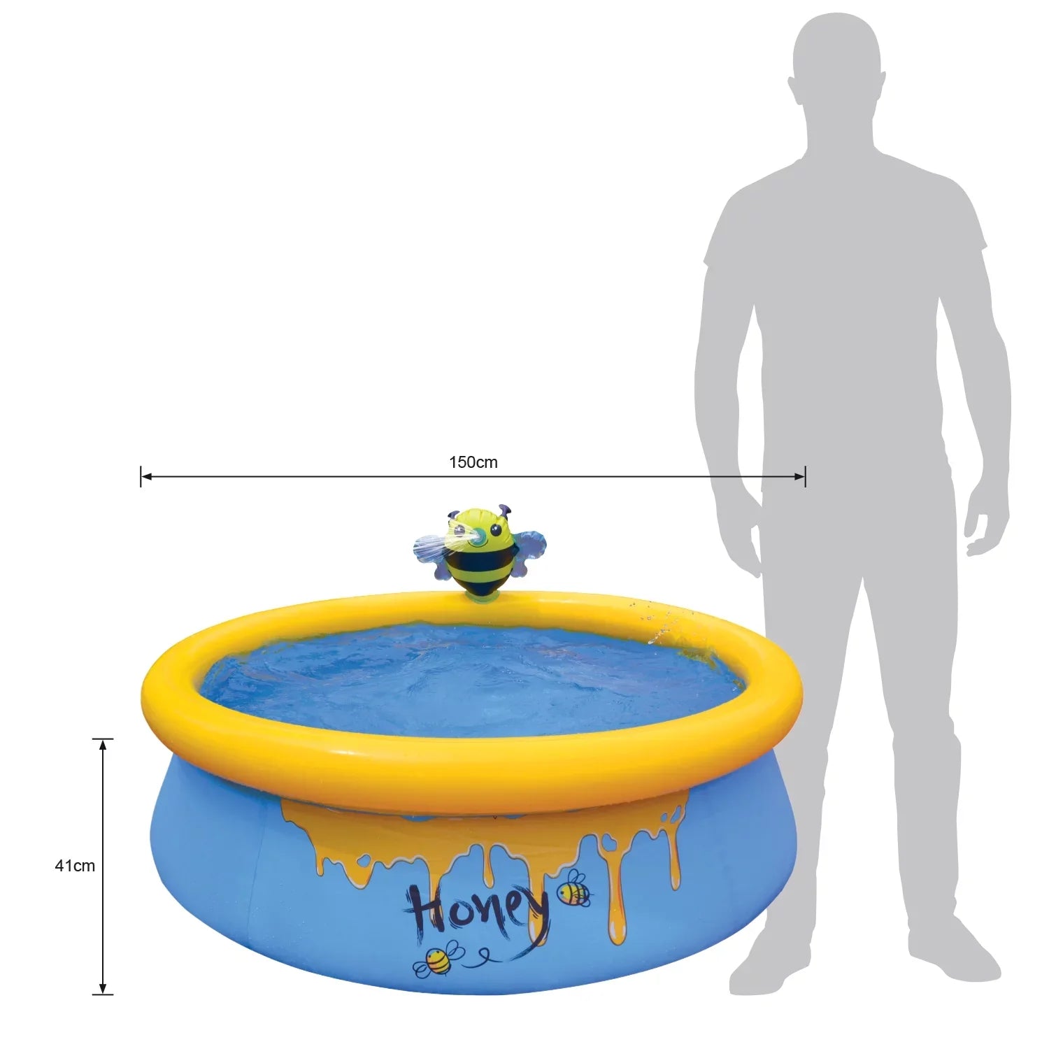 JLeisure 5 Foot Kids Bee Spray Inflatable Outdoor Swimming Pool (2 Pack)