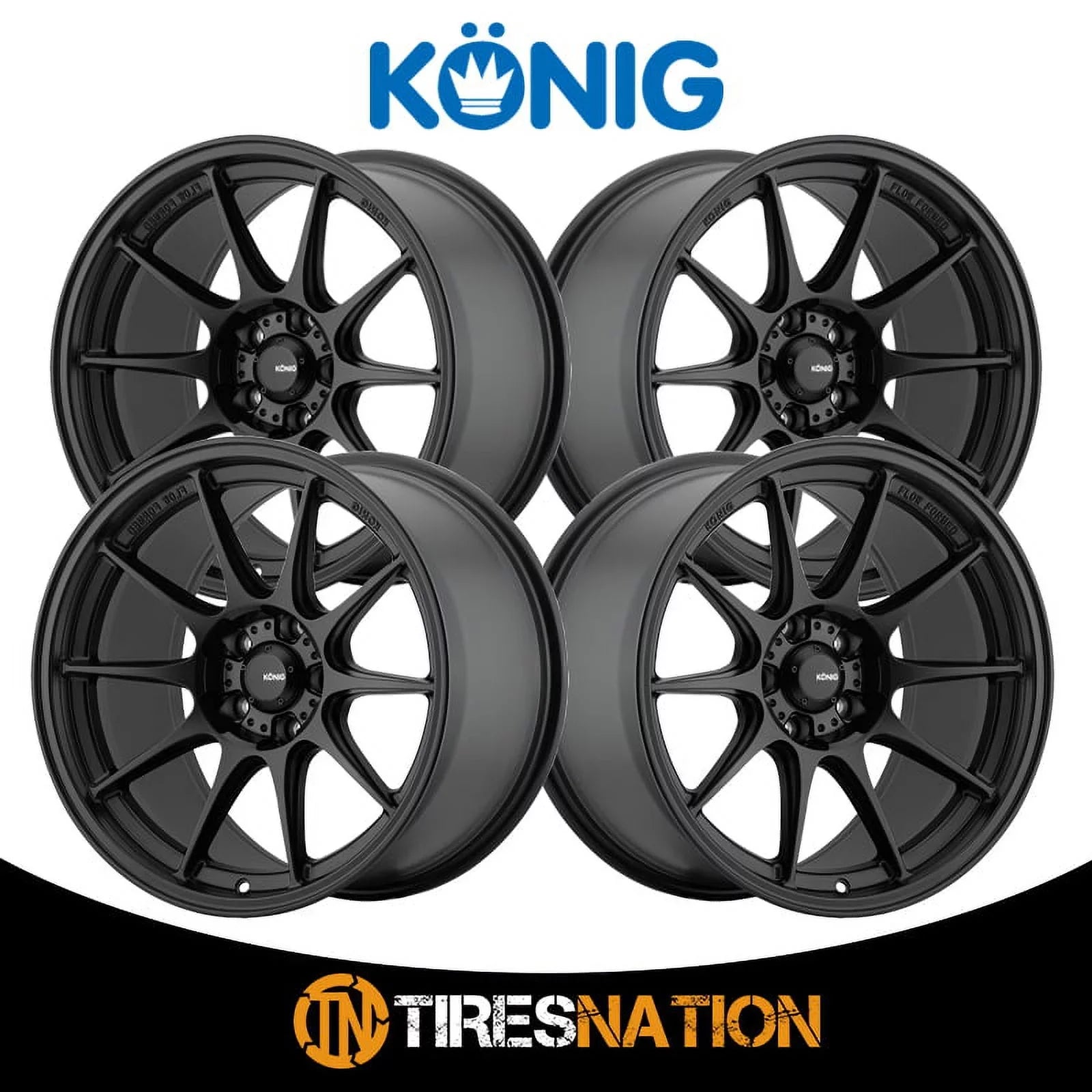 Konig 57B Dekagram 16x8 4x100 +35et Semi-Matte Black Wheel