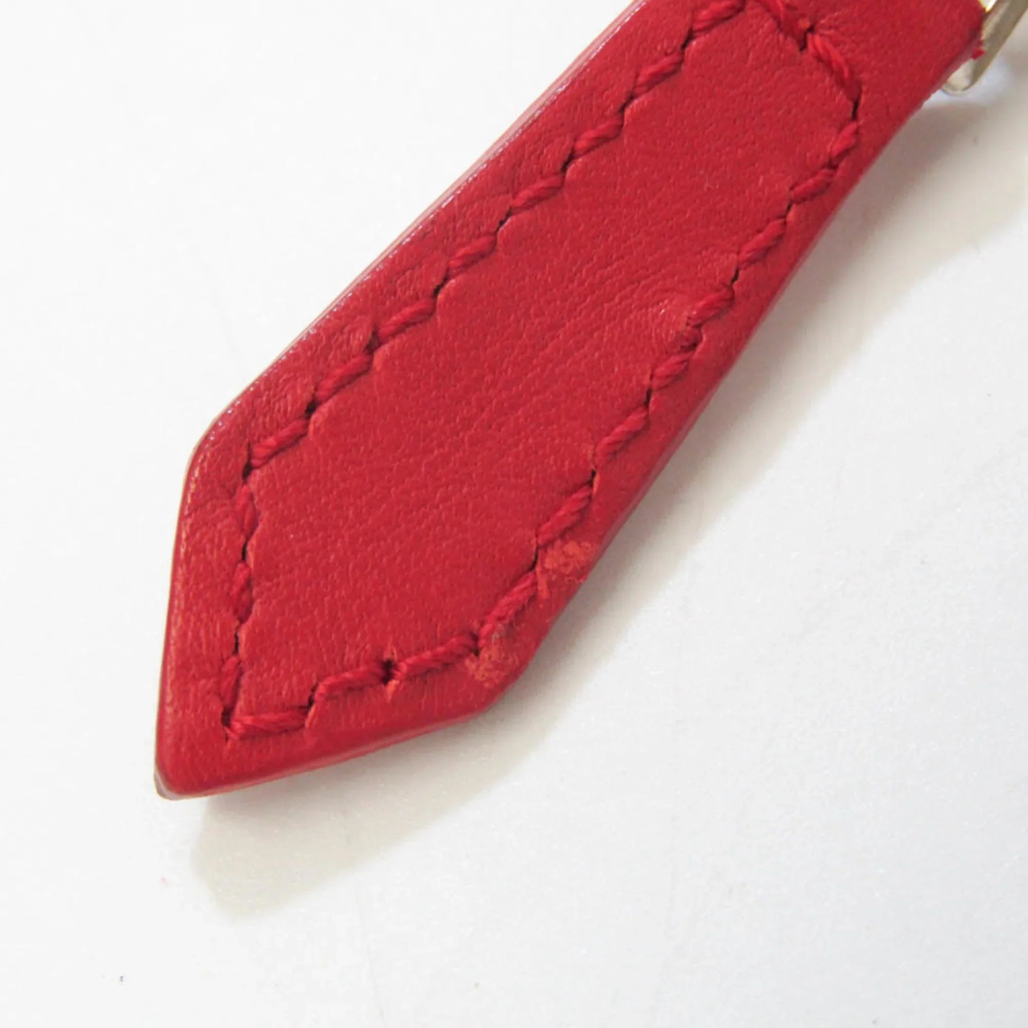 Pre-Owned Balenciaga 373840 Women's Leather,Canvas Clutch Bag,Pouch Beige,Red Color (Good)