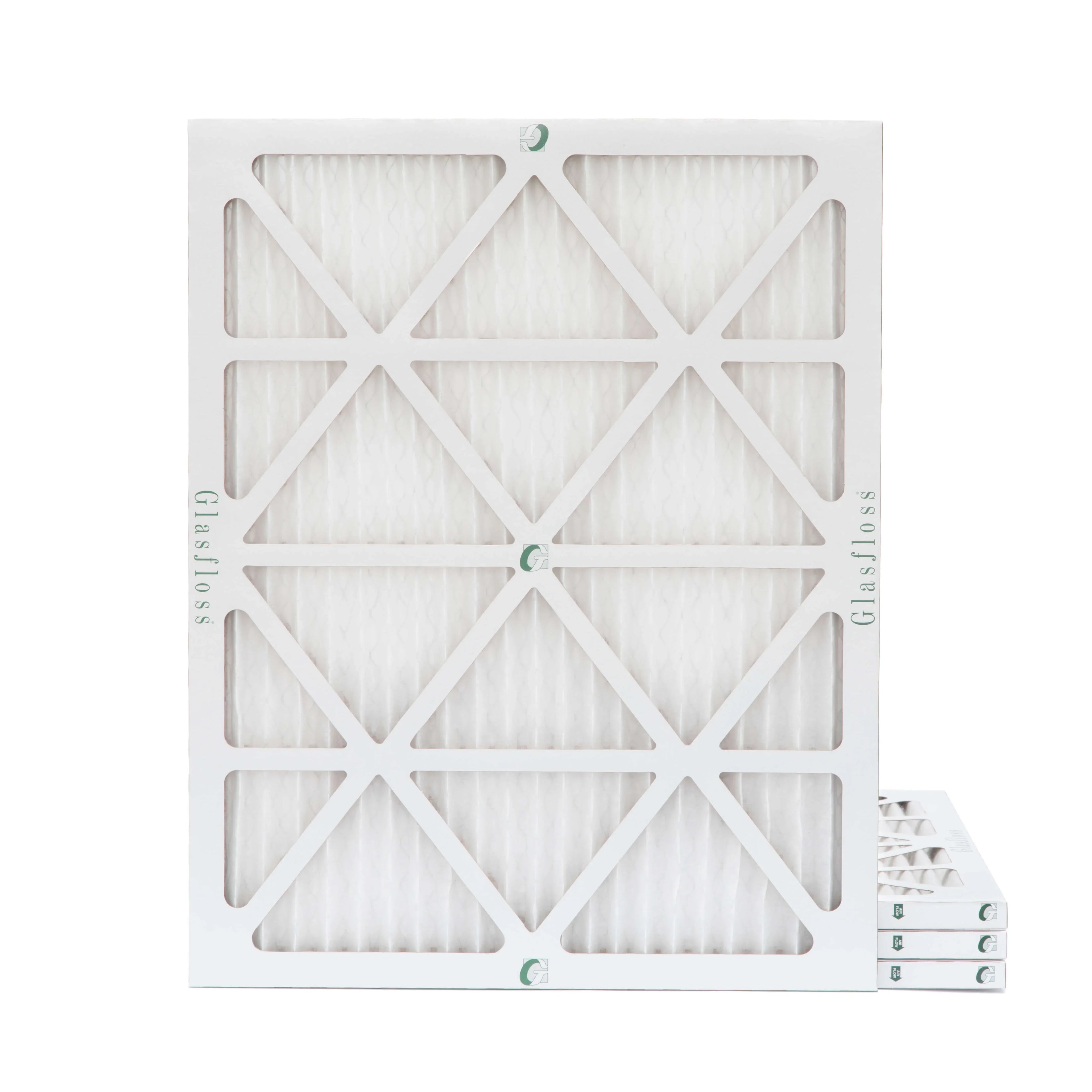 Glasfloss  20x22x1  10 Pleated  Furnace Air Filters. Box of 4. Exact Size: 19-1/2 x 21-7/8 x 7/8