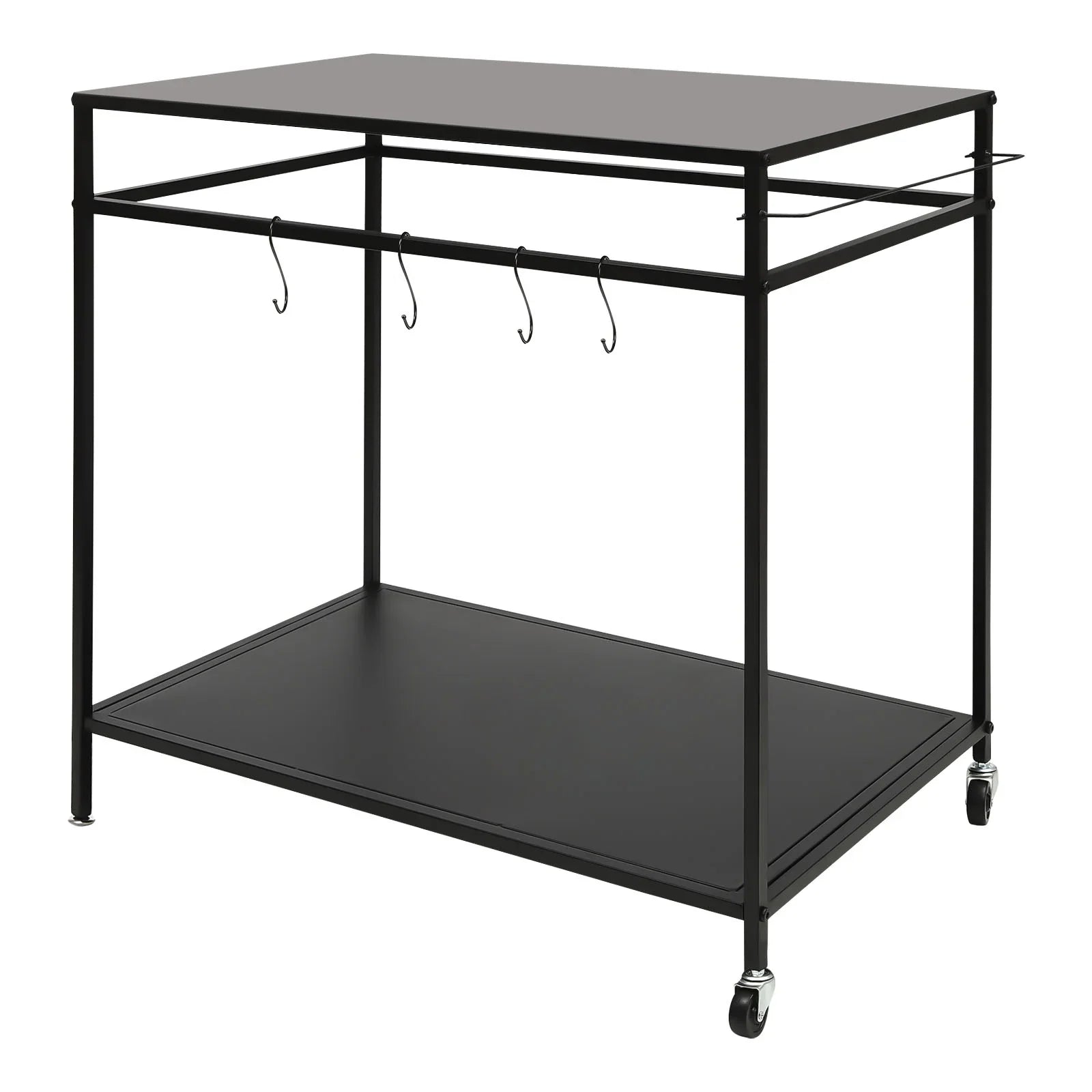 Outdoor Cook Station Table 2-Tier Shelf Food Prep  Grill Serving Cart Movable Rack
