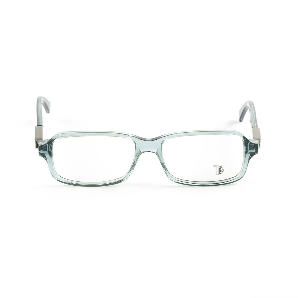 Tod's Rectangular Acetate Eyeglass Frames  52mm Transparent Turquoise