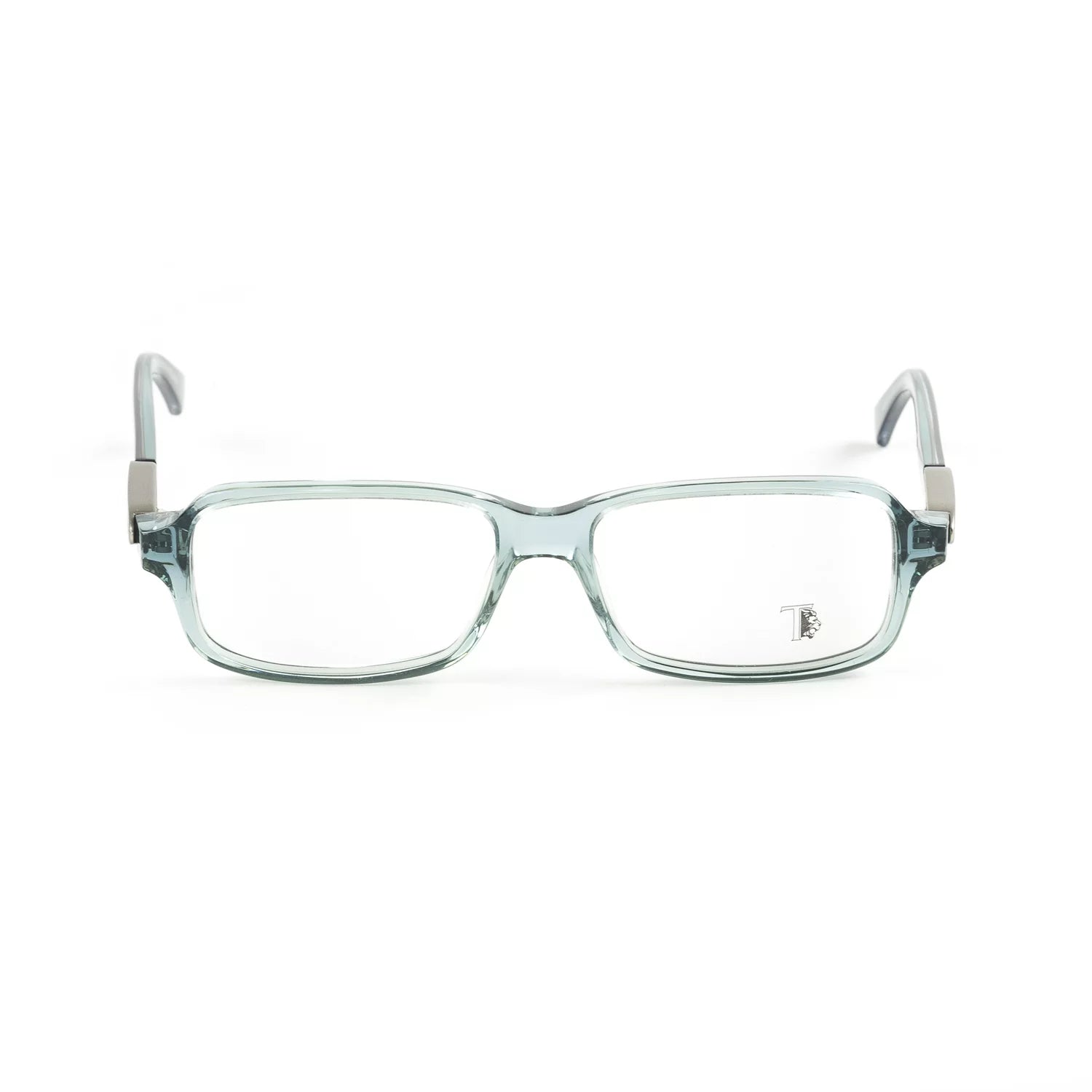 Tod's Rectangular Acetate Eyeglass Frames  52mm Transparent Turquoise