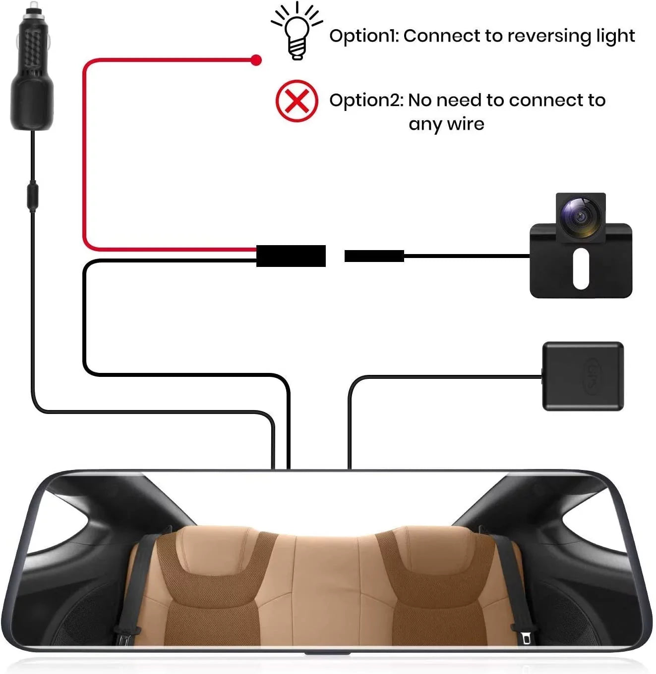 '- Mirror Dash Cam Front and Rear View Mirror Dual Camera 9.35'' Full Touch Screen 1080P Super Night Vision Car Backup Camera for Driving Safety