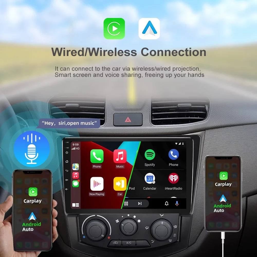 Double Din Car Stereo Apple Carplay for Honda  2007-2011 with 9" Touch Screen Radio with Backup Camera