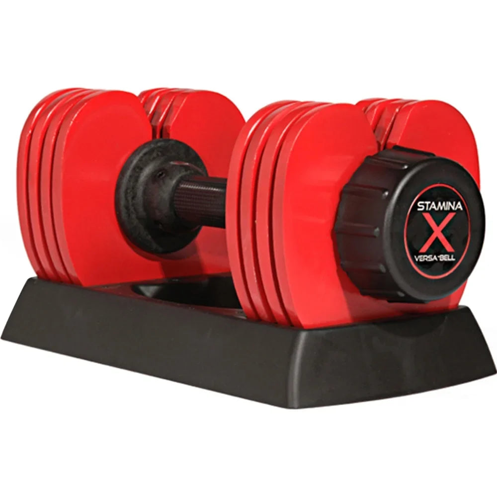 Open Box Stamina  Versa-Bell Adjustable Dumbbell 10-50 lbs with Smart Workout App - 9 in 1 Adjustable Weight Set - Strength Training Equipment for Home Gym Weightlifting