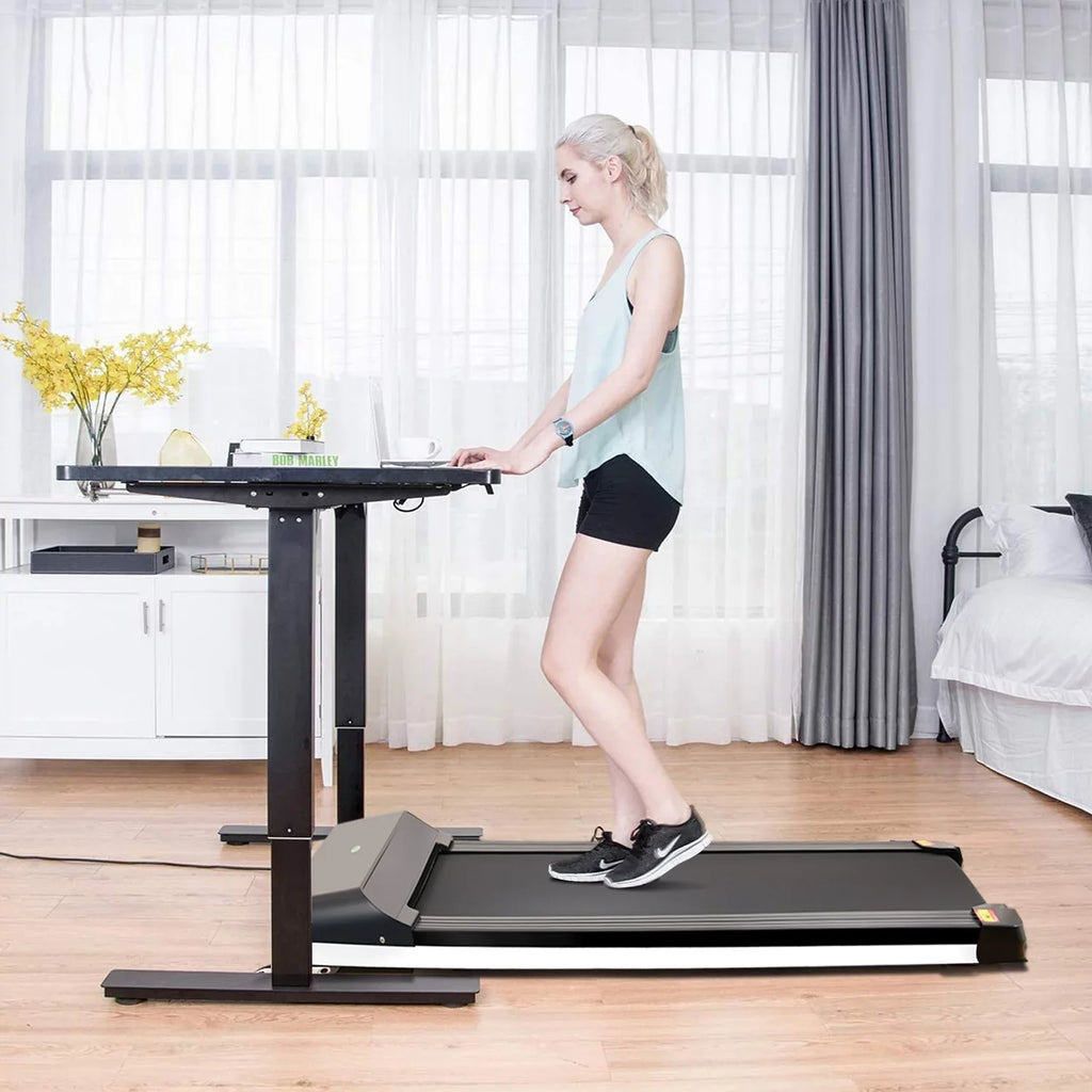 Portable Treadmill Under Desk Walking Pad Flat Slim Treadmill with  Display & Sport , Running Machine for Apartment and Small Space without Assembling Black