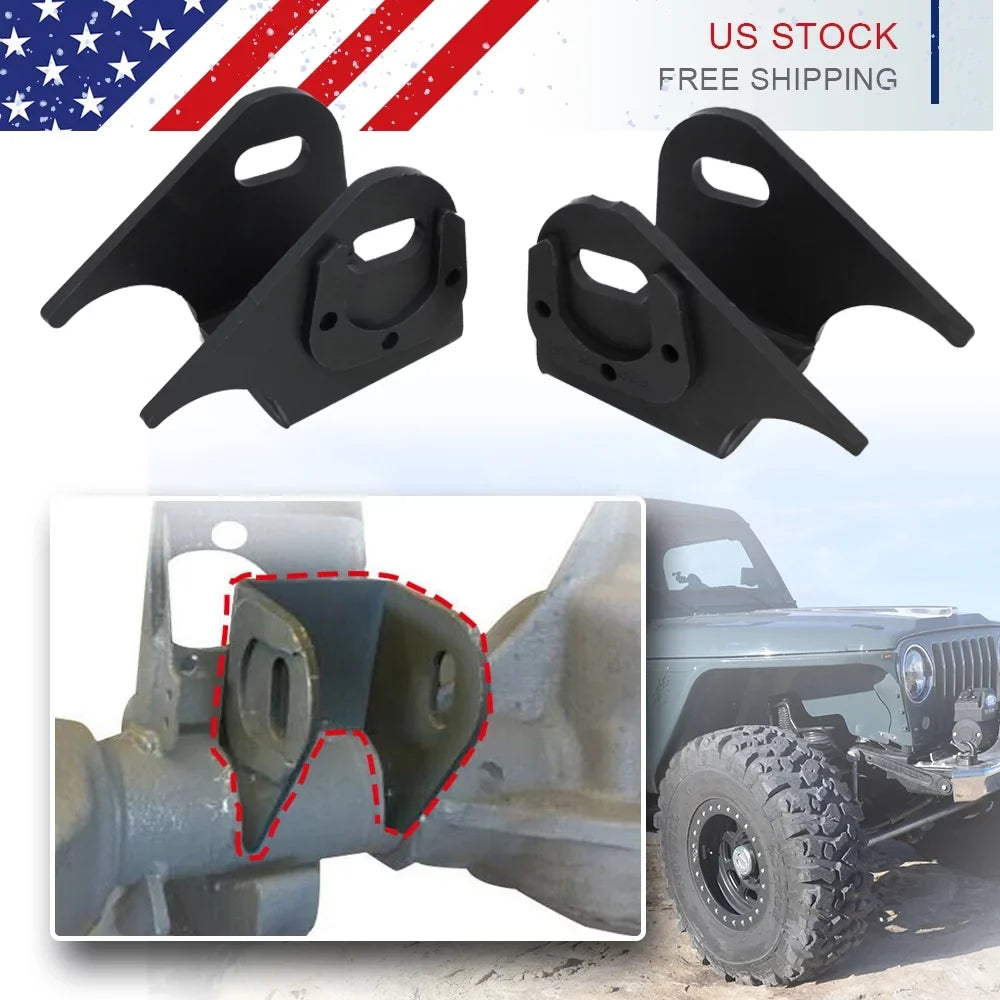 2x Front Lower Control Arm Brackets Axle Side Mount Bracket For Jeep