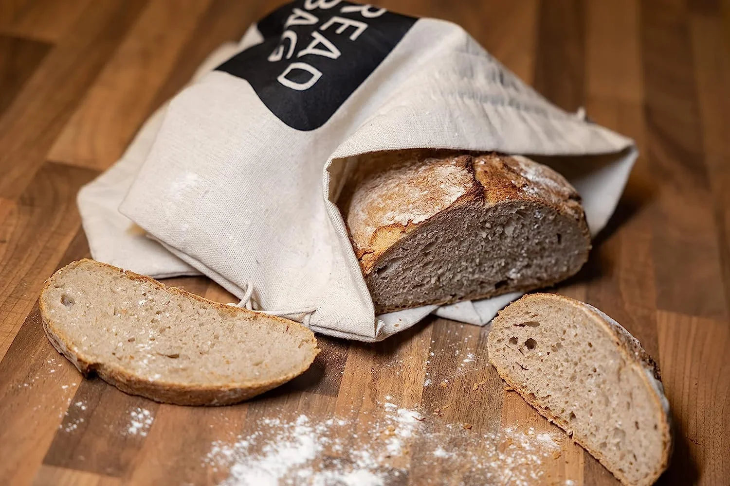 Baodeli 2  Bread Bags for Homemade Bread - Plastic Lined, Reusable Linen Cloth Saver Bag For Sourdough & Homemade Bread Storage - 17" x 13"