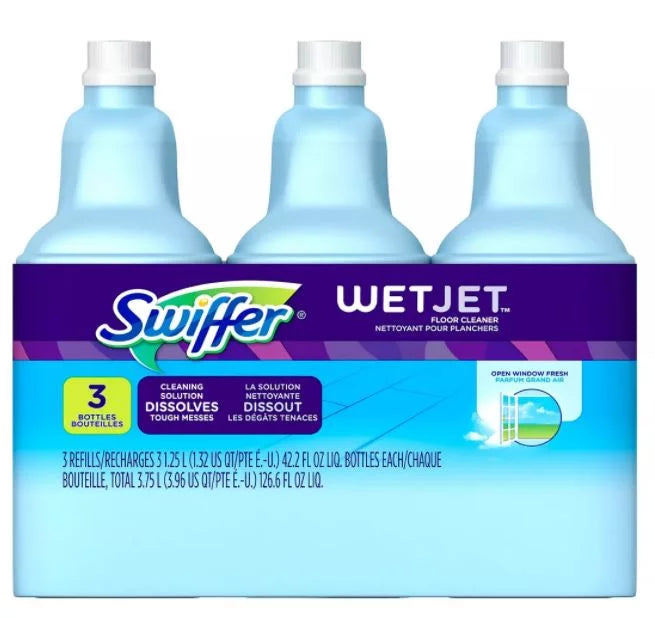 Swiffer Wet Jet Floor Cleaner, Open Window Fresh 42.20 oz (Pack of 3)