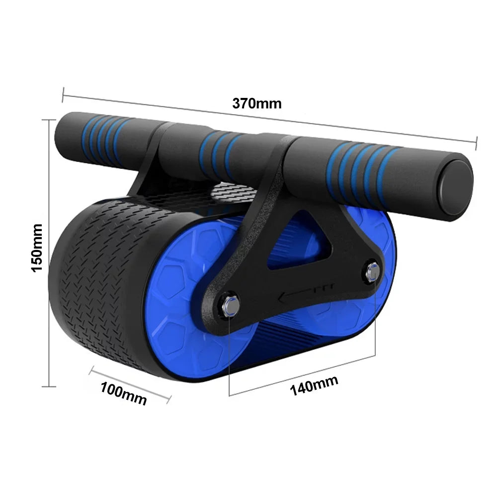 Roller Wheel with Knee Mat for Abdominal Exercise, Core Workout Equipment with Automatic Rebound Assistance and Resistance Springs with Ergonomic Handle