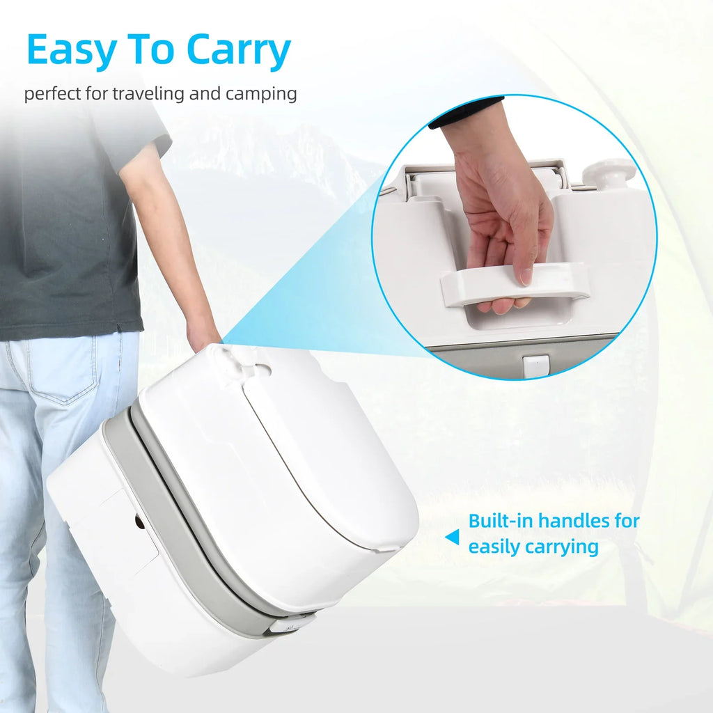 Portable Toilet, 6.34 Gallon Camping  Porta Potty , Outdoor  Toilet with Level Indicator, Rotating Spout
