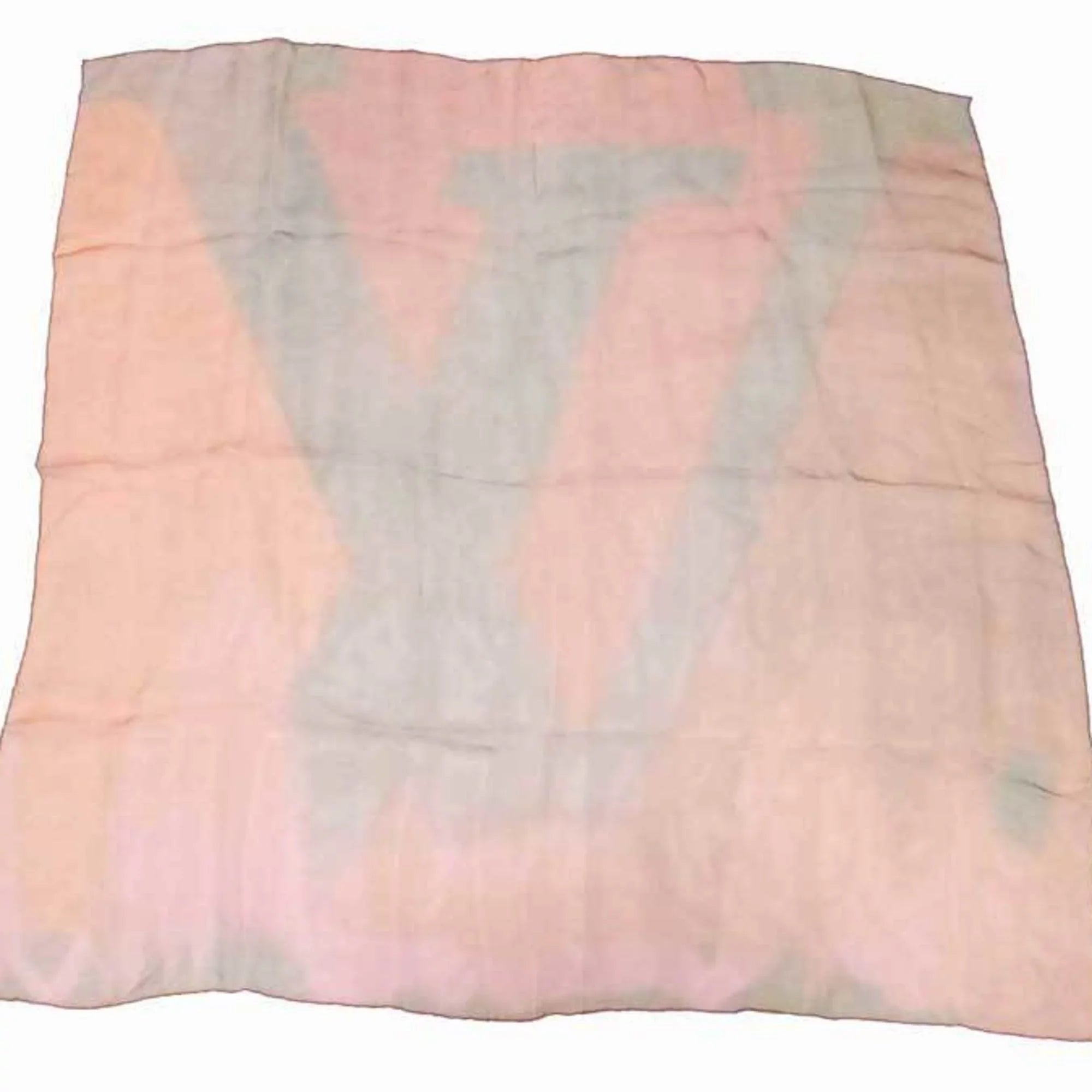 Pre-Owned Louis Vuitton Scarf  Logo Orange x Yellow Green 100% Silk Women's (Good)