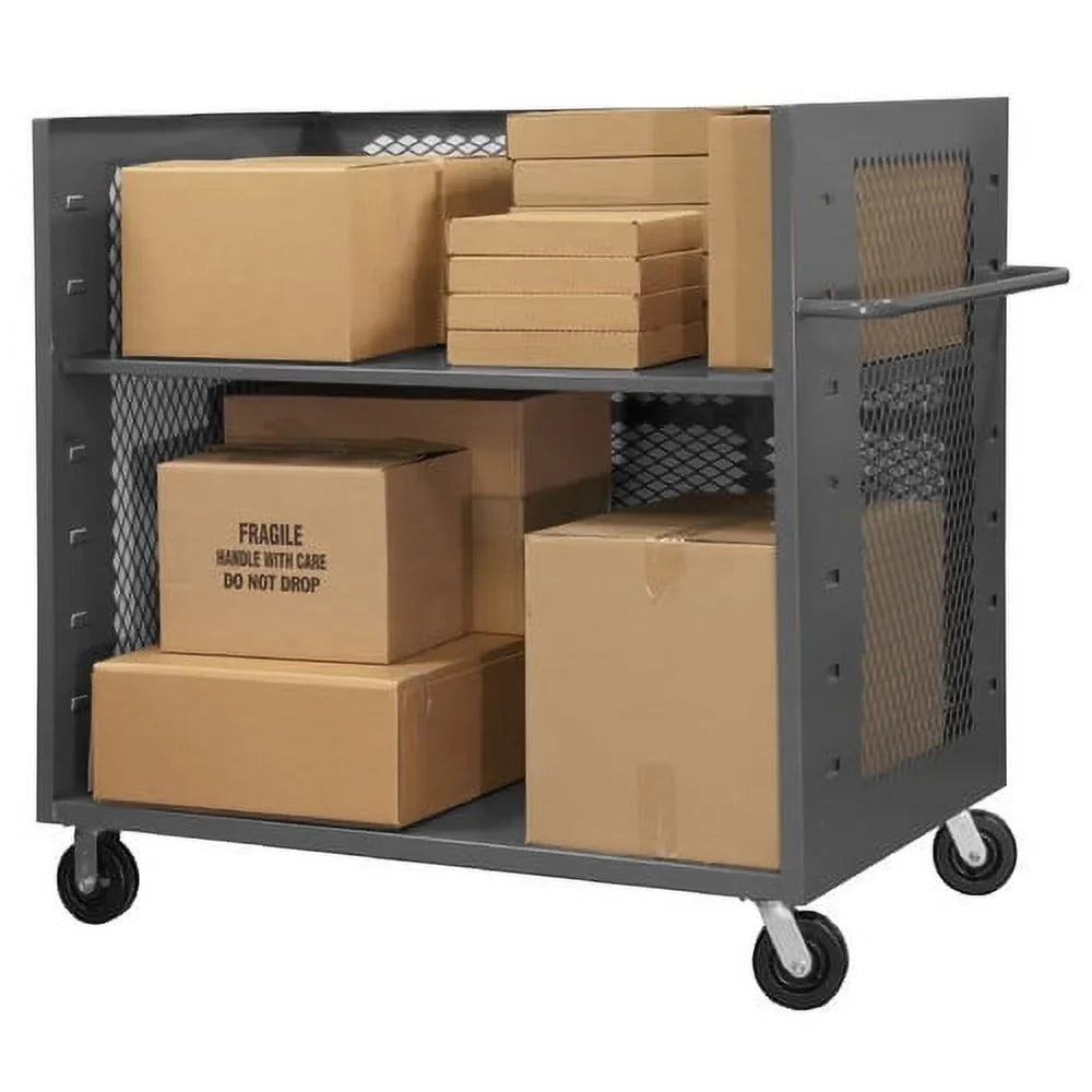 Durham 3ST--1AS-95 3 Sided Mesh Stock Truck with Shelves - 60 x 36 x 57 in.