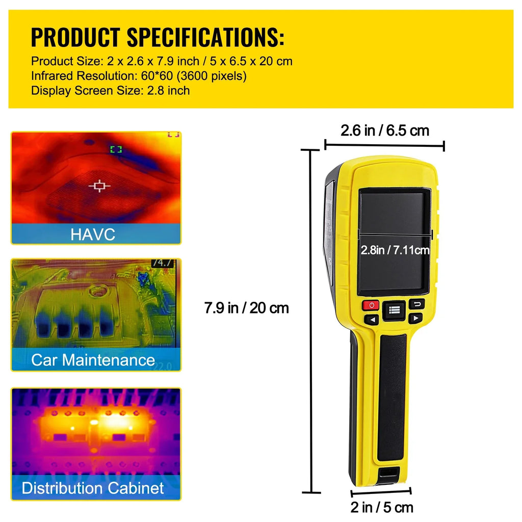 Infrared Thermal Imager Thermal Camera  Resolution 3600 2.8"  Screen