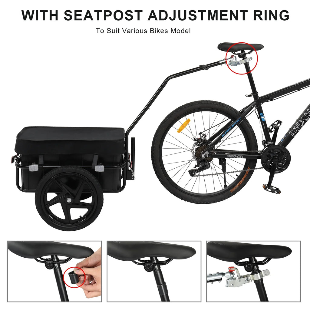 Bike Cargo Trailer, Bicycle Wagon Trailer /Universal Coupler & Waterproof Cover