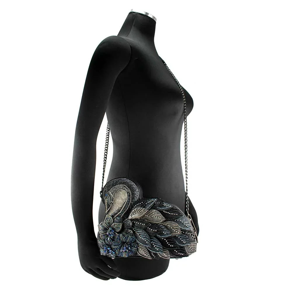 Mary Frances Swanky Swan Black Swanky Swan Crossbody Handbag New