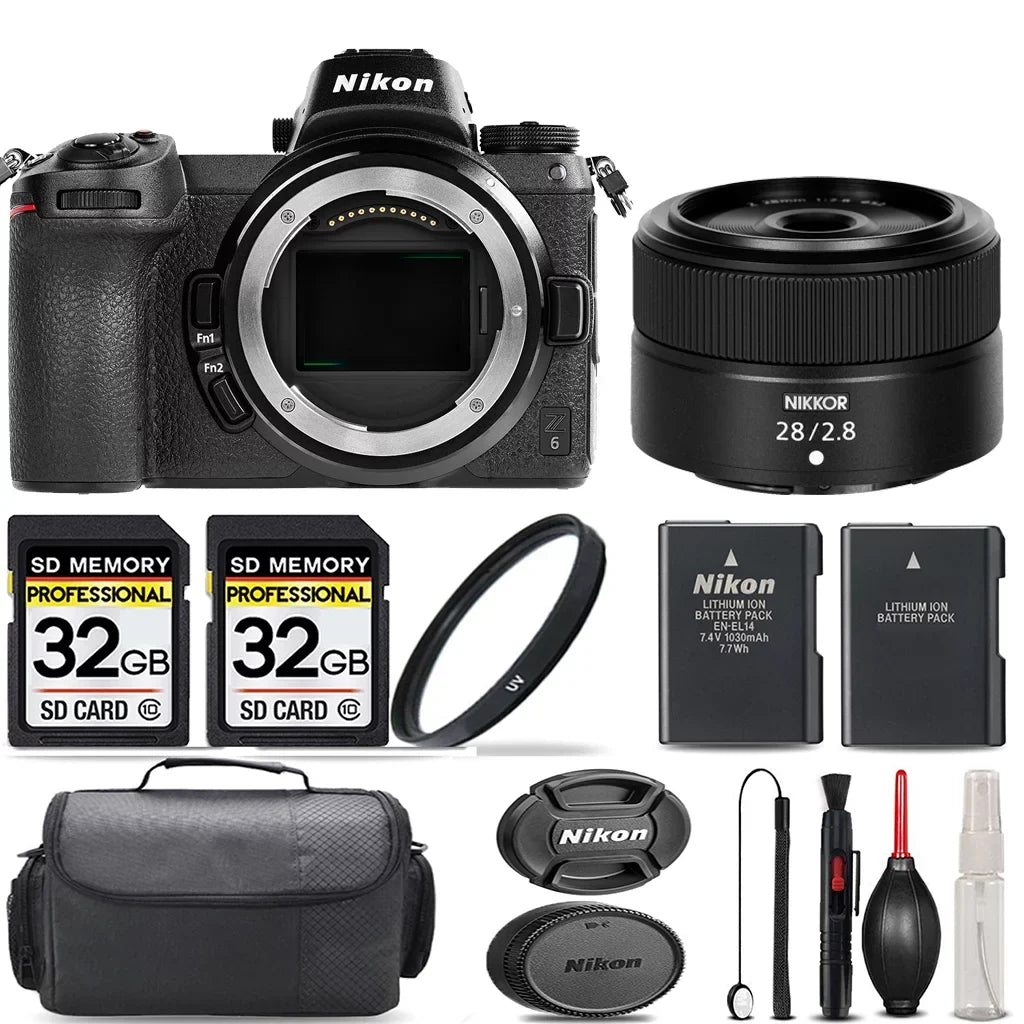 Nikon  Mirrorless with 28mm f/2.8 Lens + 64GB Storage +  Filter + Extra Backup Battery + Case + Cleaning Kit - International Version
