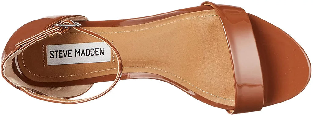 Steve Madden Womens Ireneew Wide Width Dress Sandal 6 Cognac Patent