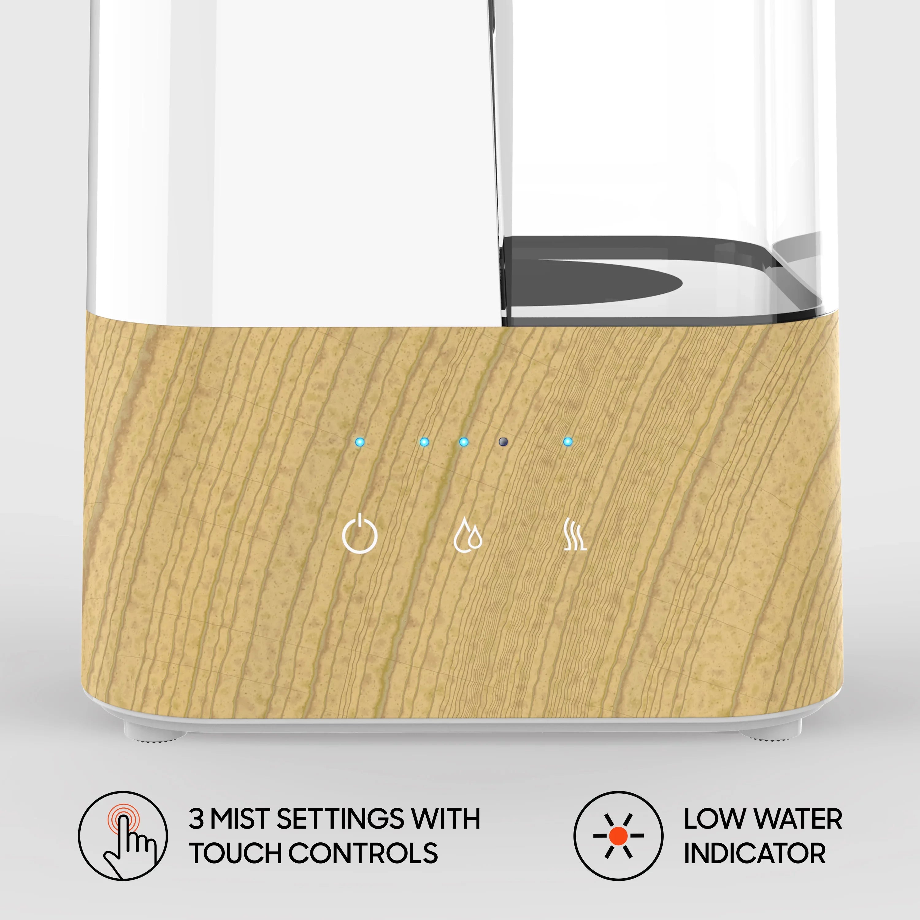 Sharper Image  Ultrasonic Humidifier, Whisper-Quiet, Warm or Cool Mist, 3 Settings, Filter Free