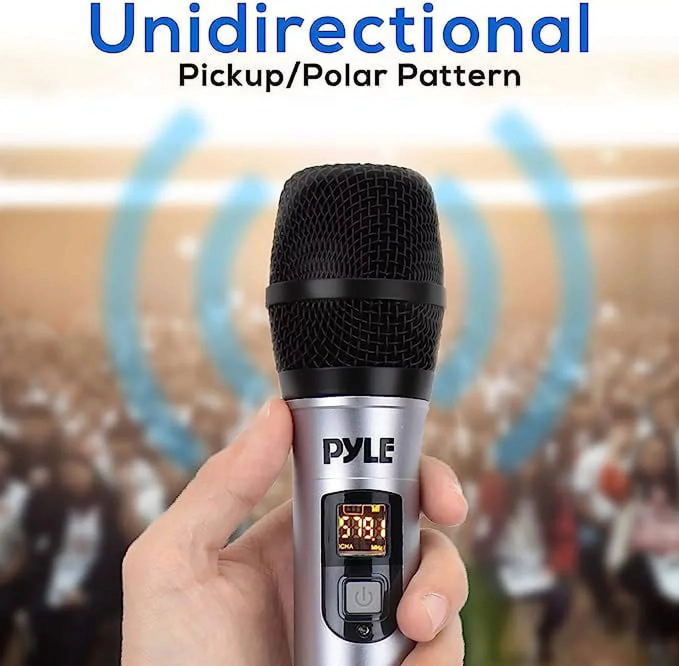 Pyle Professional Battery Operated Handheld Dynamic Unidirectional Cordless  Mic Transmitter Set