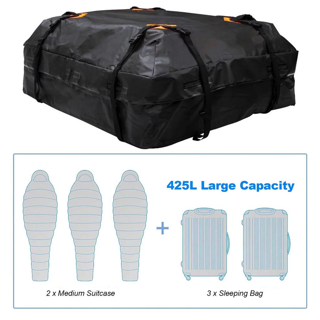 Htovila 600D Waterproof Cargo Bag Car Roof Cargo Carrier Universal Luggage Bag Storage Cube Bag for Travel Camping