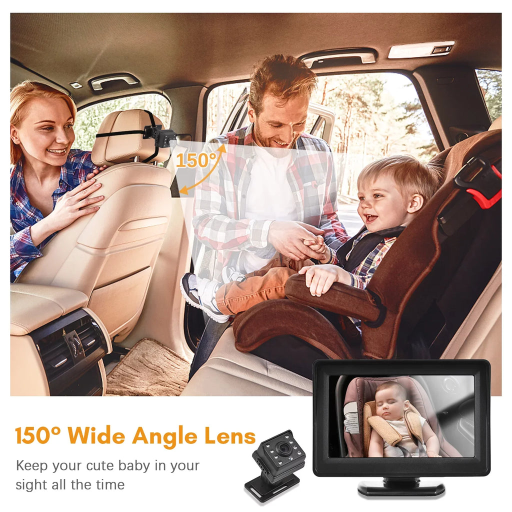Anself Invigilator Baby Car Camera with 720P Resolution, Wide 150° View, and Night Vision - Easy Rear-Facing Seat Installation