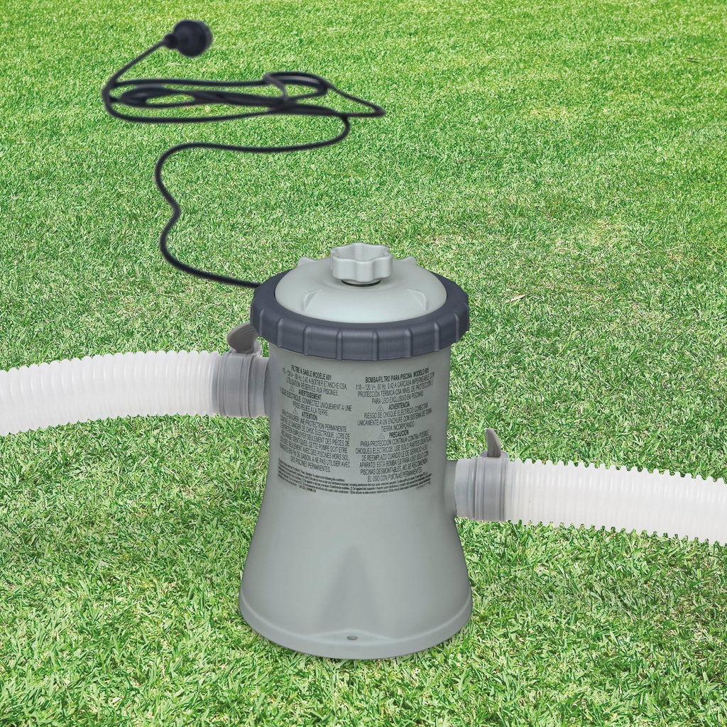 Intex 10 x 2.5 Foot Above Ground Pool, Filter Cartridge (2 Pack), and Pump
