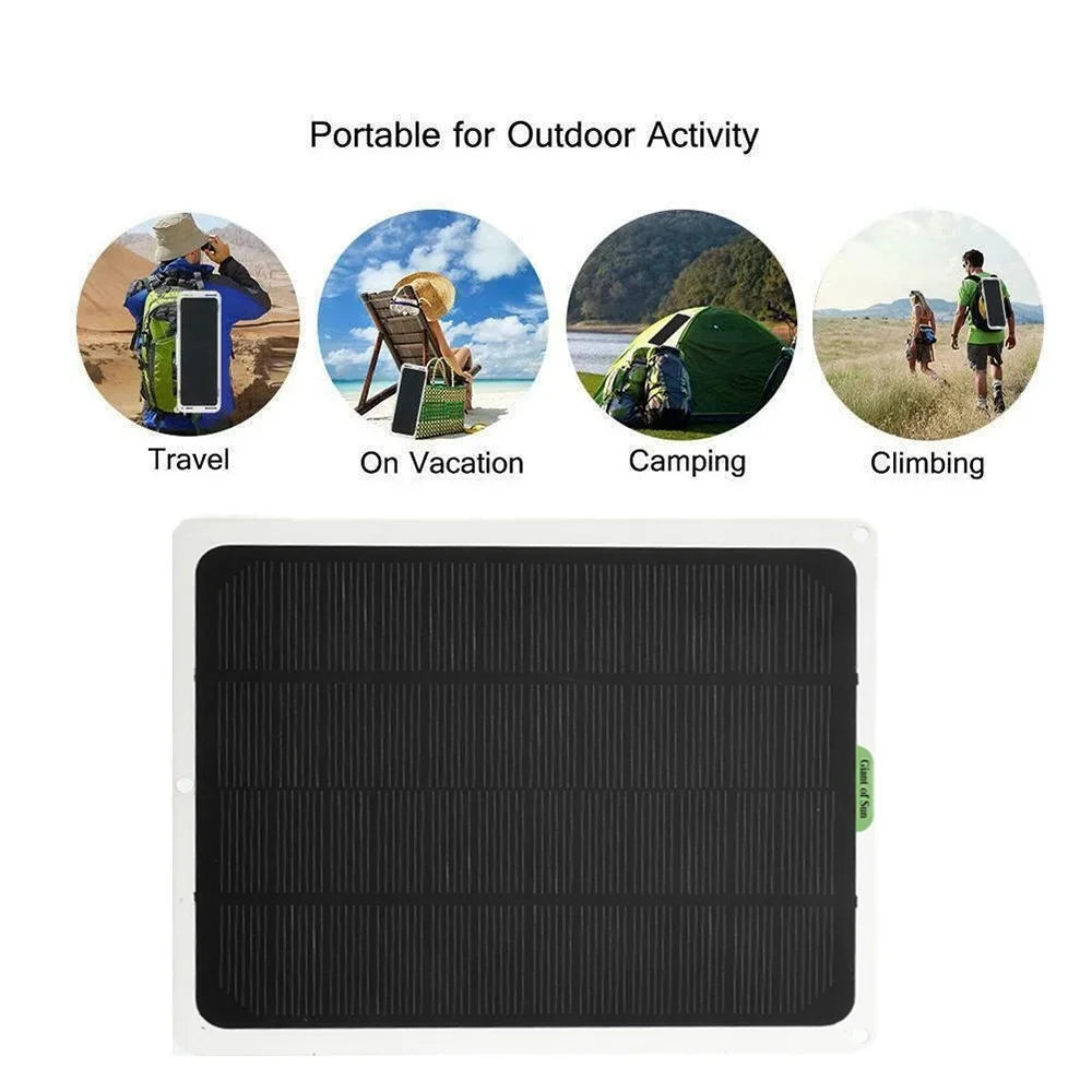 occkic 20W 12V/5V Monocrystalline Charging Flexible Solar Panels with Battery Clips for Cars  Yachting Charger Outdoor Charger