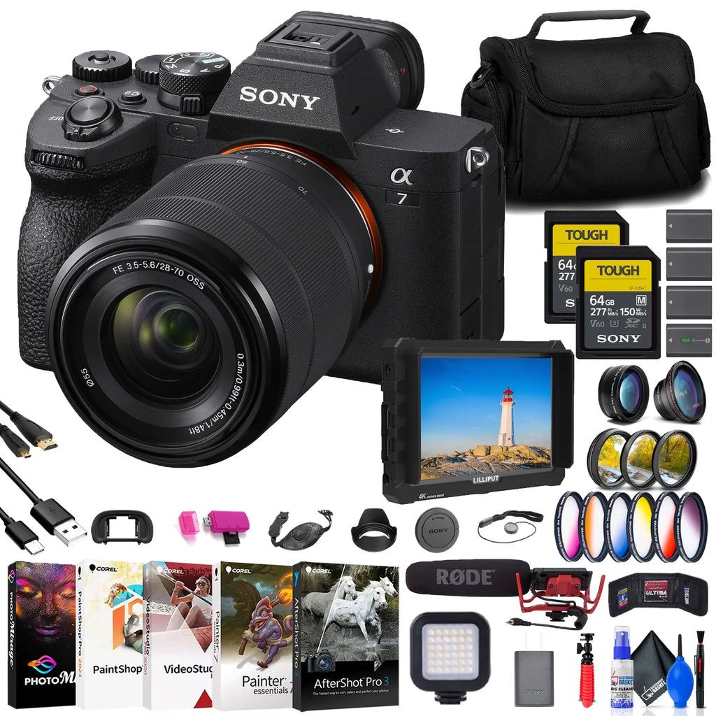 Sony a7  Mirrorless Camera with 28-70mm Lens + 4K Monitor + More