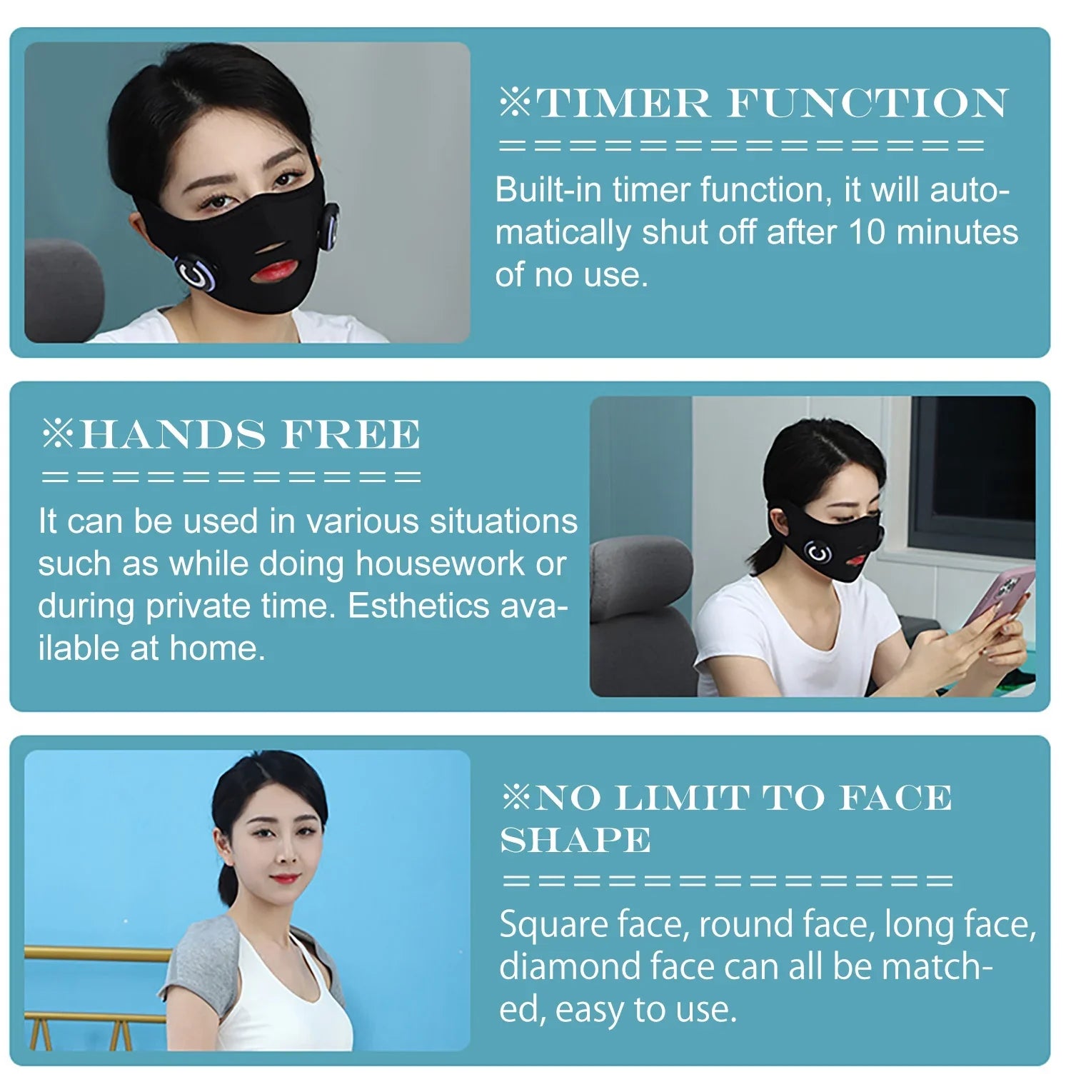 Micro-current Facial Device,  Face Mask, Electric Thin Face Massager, Facial Lifting Silicon Mask