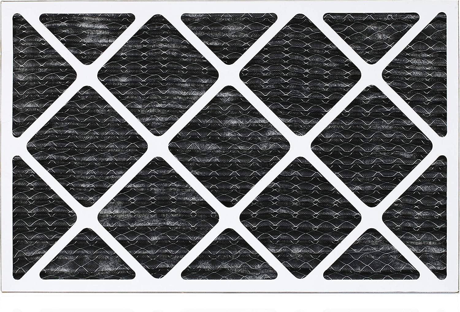 Filterbuy 12x25x1  8 Odor Eliminator Pleated   Furnace Air Filters with Activated Carbon (3-Pack)