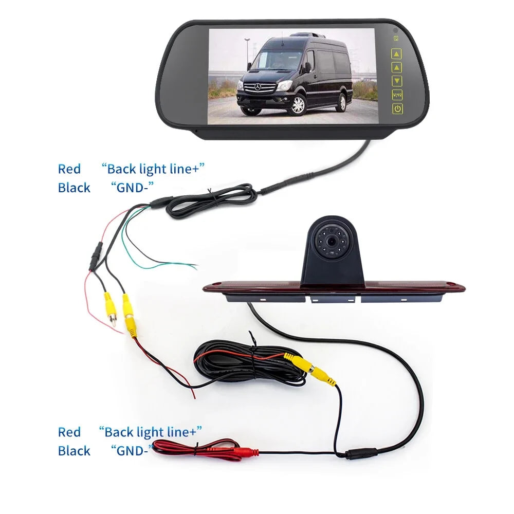 7in Brake Light Backup Camera for Mercedes-Benz Sprinter/ Crafter Vans  Light Parking (with Monitor)