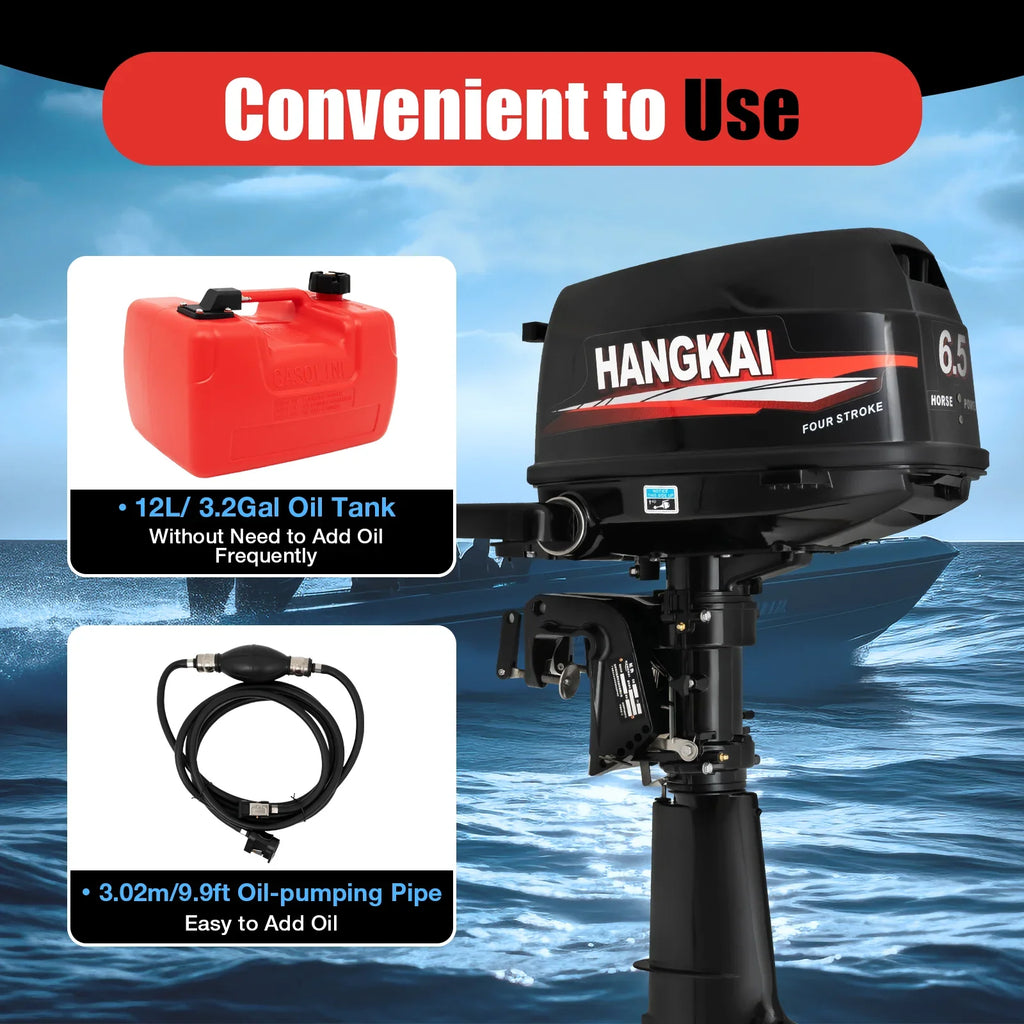 Outboard Motor 6.5HP 4 Stroke Boat Engine Fishing Boat Kayak Engine Water Cooling 123CC