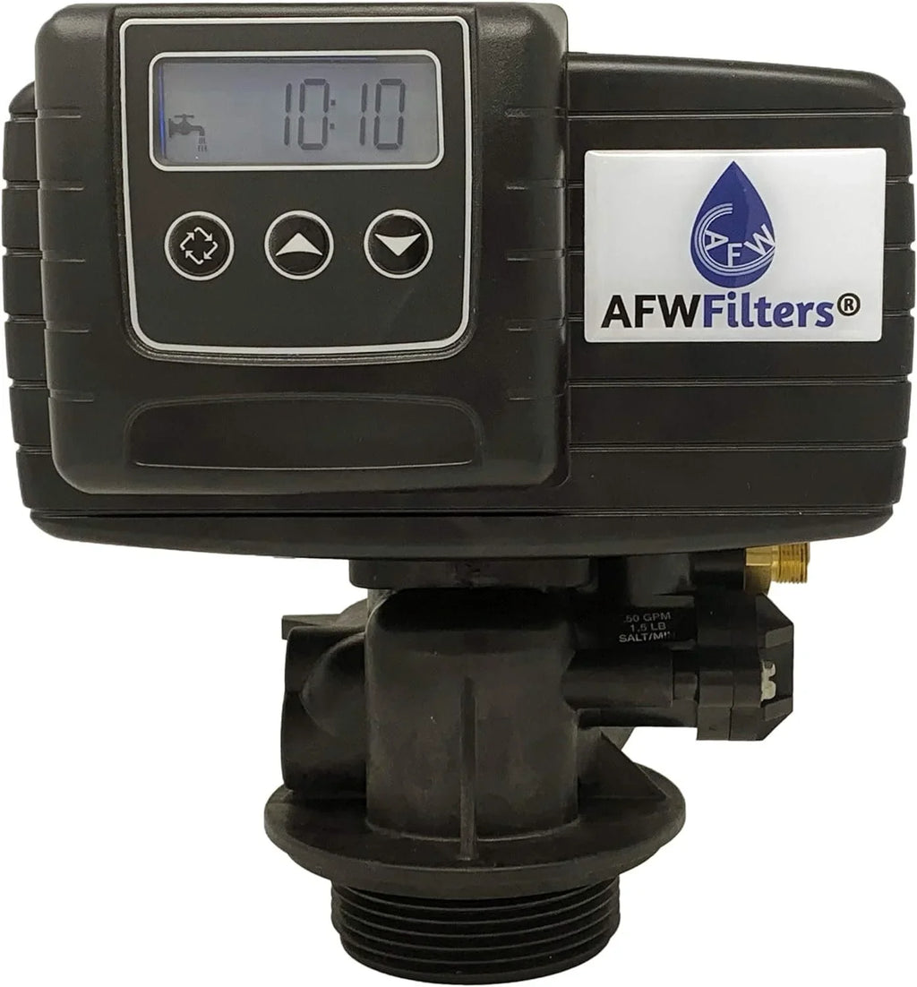 AFWFilters 2 cubic Foot 64k Whole Home Iron Pro Water Softener with Fine Mesh Resin, 1" Plastic  Connection, and Blue Tanks