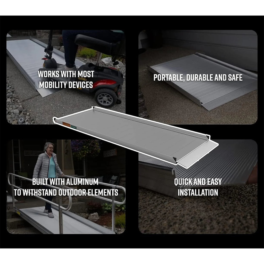 '-  3G 8 Foot Portable Wheelchair Ramp w/2 Line Handrails