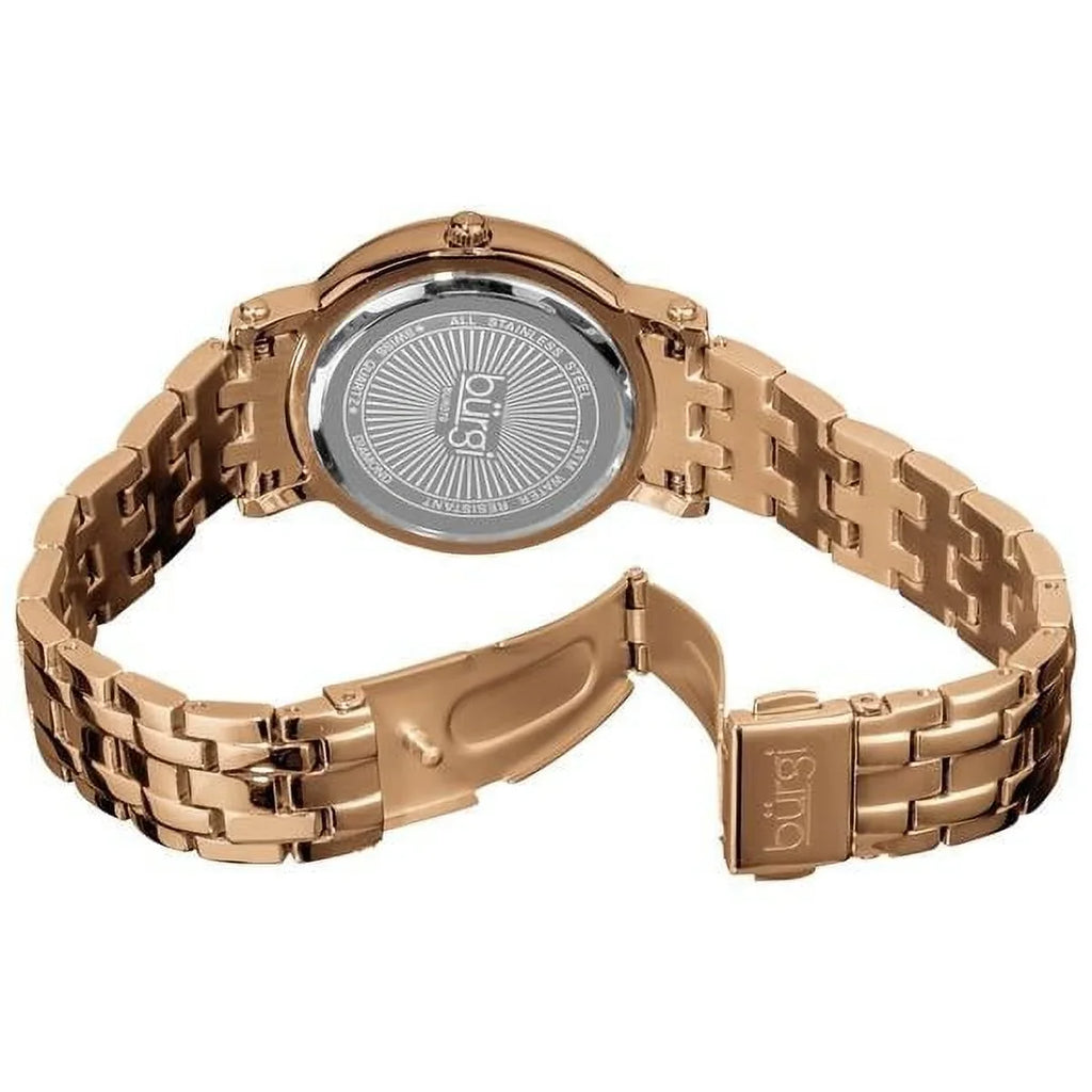 Women's Diamond Mother of Pearl Dial Stainless Steel Rose-Tone Bracelet Watch