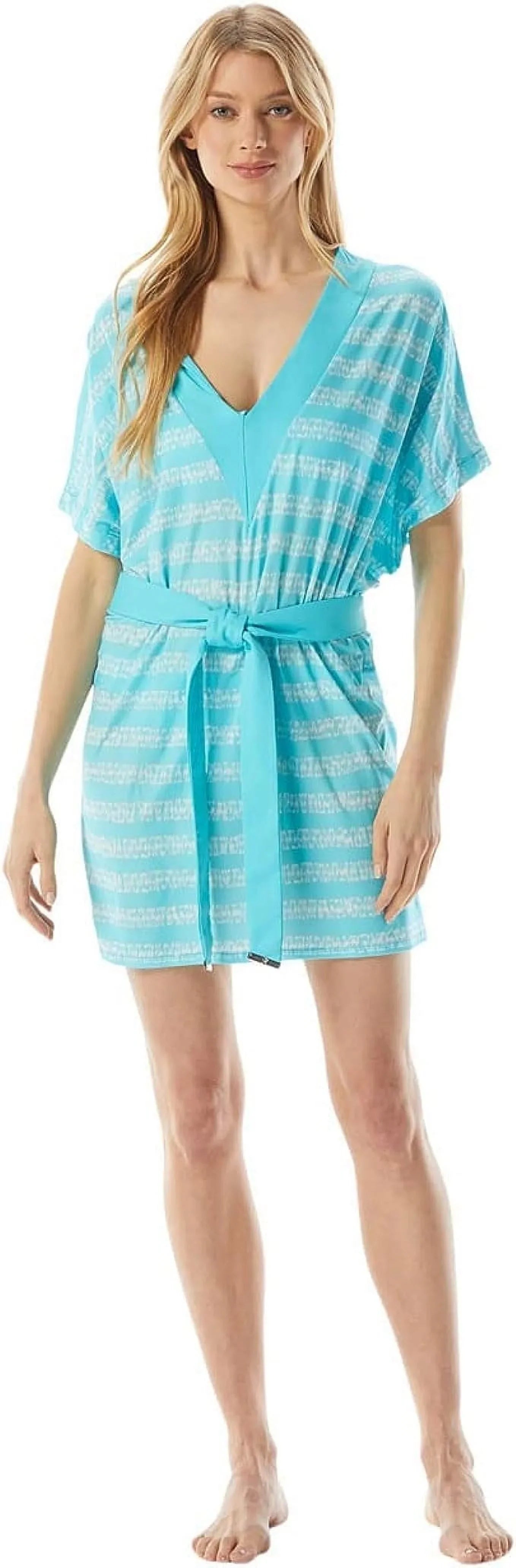 Michael Kors  -Neck Belted Tunic Cover-up,  Medium/Large
