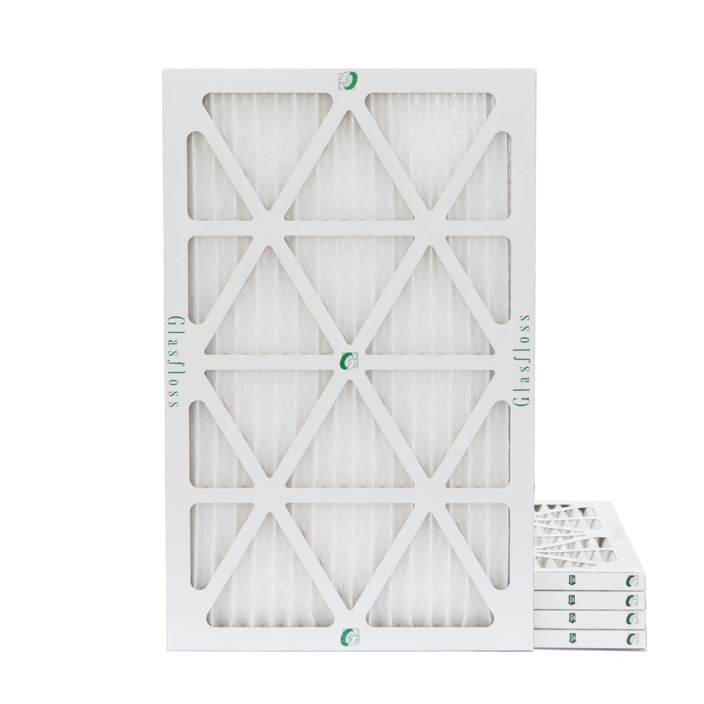 12x20x1  10 Pleated  Air Filters by Glasfloss. ( Quantity 5 ) Exact Size: 11-1/2 x 19-1/2 x 7/8