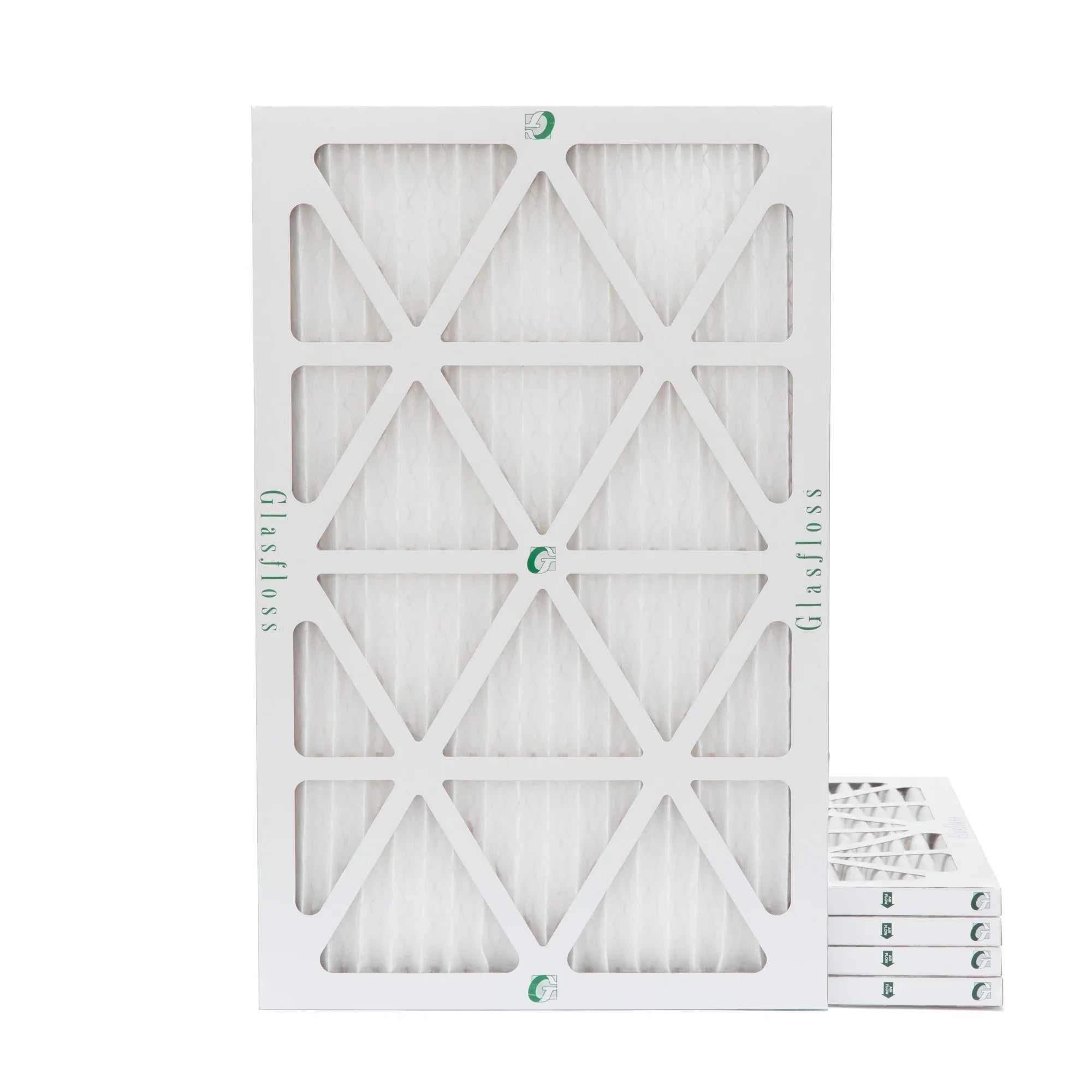 12x20x1  10 Pleated  Air Filters by Glasfloss. ( Quantity 5 ) Exact Size: 11-1/2 x 19-1/2 x 7/8