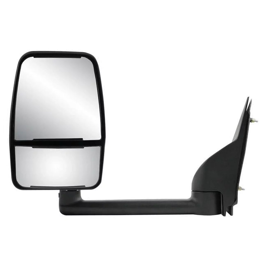 62170G - Fit System Driver Side Towing Mirror for 03-18 Chevrolet Express Van/  Savana Full Size Van, textured black w/  protective, dual lens, foldaway, Manual