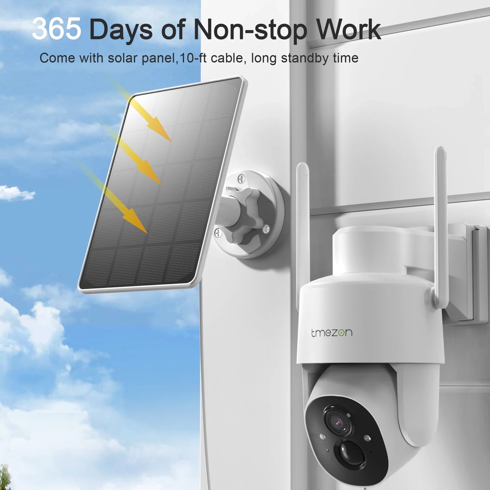 Security Camera Outdoor Wireless, 2K Surveillance Camera Wireless Solor Powered for Smart Home ,  WiFi Control, Night Vision, Waterproof