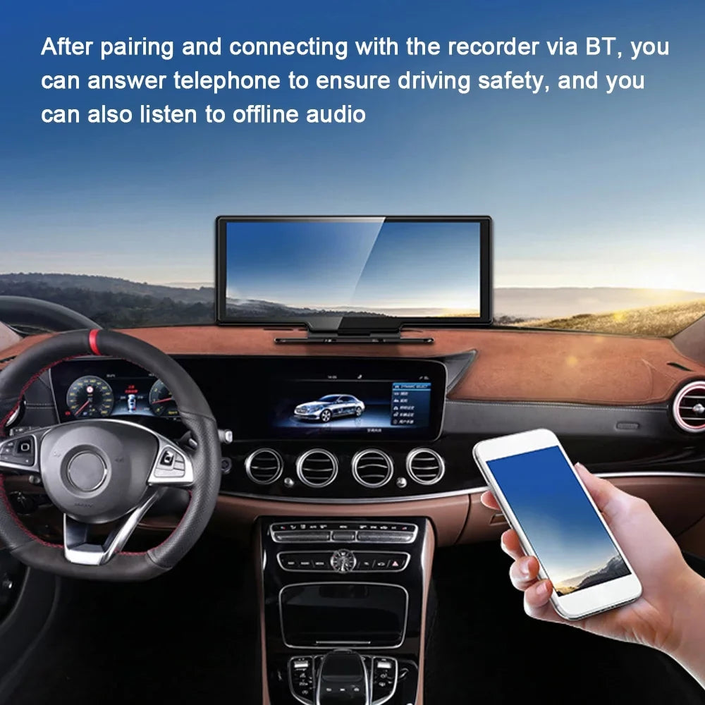ammoon Multi language Car Video Recorder   Car Console, Front and Rear Dual Cameras, Mobilephone Control