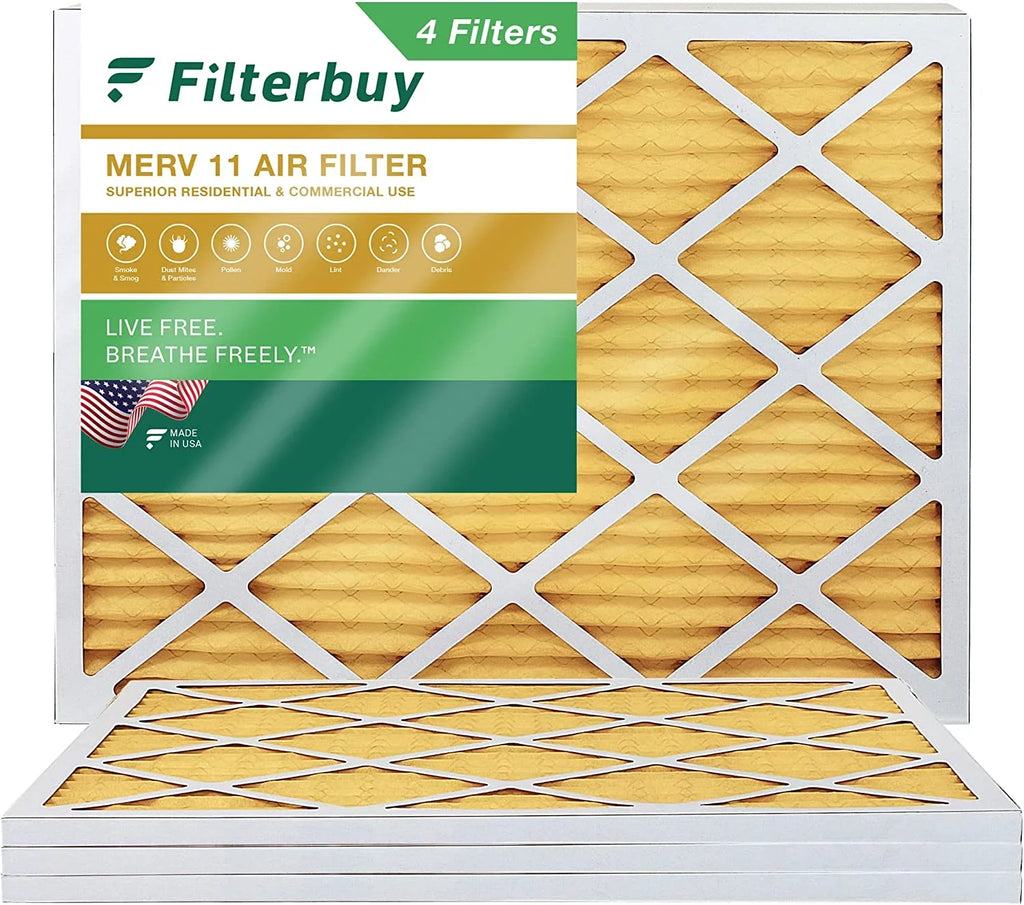 Filterbuy 13x20x1  11 Pleated   Furnace Air Filters (4-Pack)