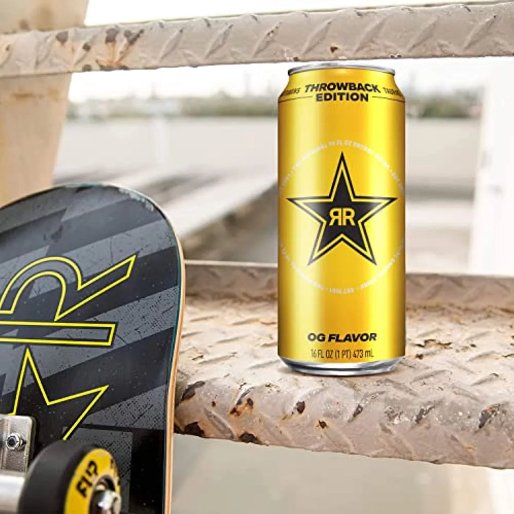 Rockstar Energy Drink, Throwback Edition: .., 16 Fl Oz (Pack Of 12) - Packaging May Vary