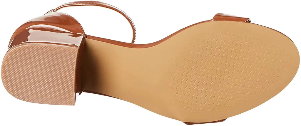 Steve Madden Womens Ireneew Wide Width Dress Sandal 6 Cognac Patent