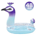 Malai Swim Party Toys Inflatable Glitter Pool Float Peacock Designed with Fast Valves Lounge Raft Decorative Water Game Fun Beach Floaties for Kids | 48 Inch