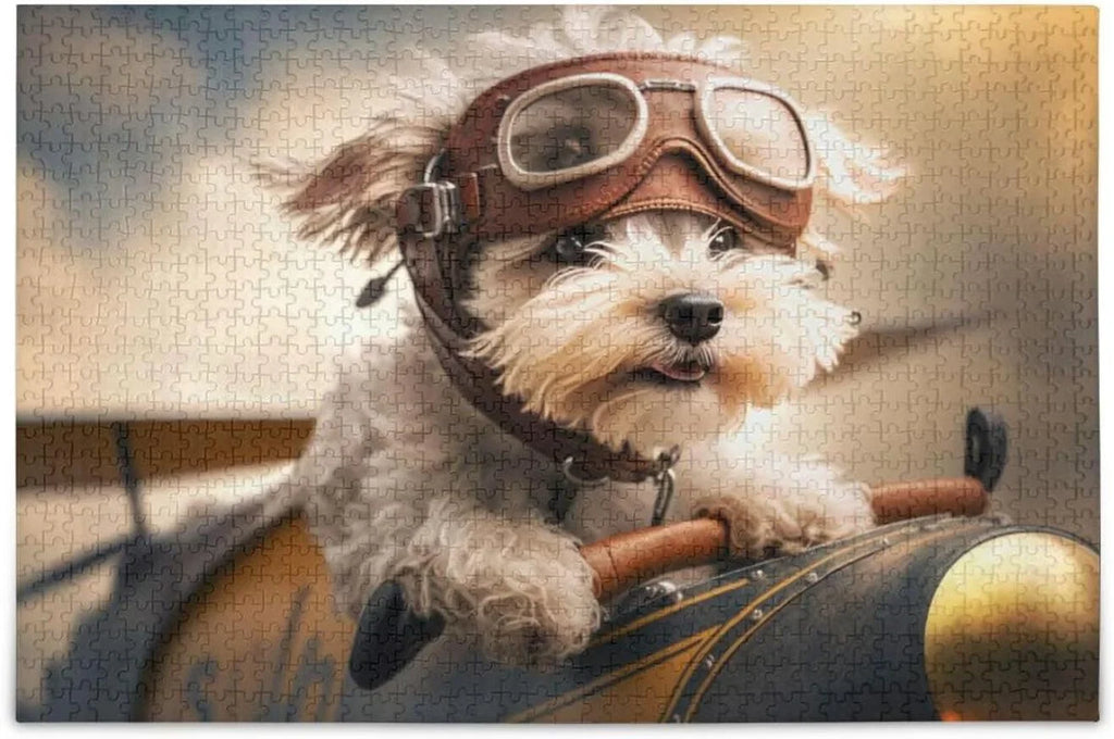 500  Pilot in Airplane Jigsaw Puzzle, Paper Wood Composite Material Zigsaw with Storage Bag, Puzzle for Adults, Fun Challenging Brain Exercise Family Game Gift for Kids Friends Parents